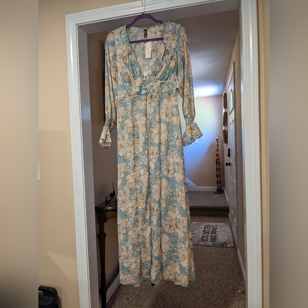 Alya Large Floral Long Sheer Jacket Overlay